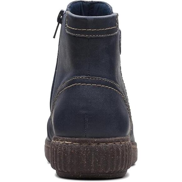 NWT Clarks Women's Caroline Orchid Ankle Boot, Navy Leather, 6.5 - Picture 3 of 5